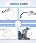 Assembly diagram for Heavy Duty Four By Five Inch Bench Grinder Eye Shield Two Pack Thick Clear Polycarbonate Shatterproof Face Guard.