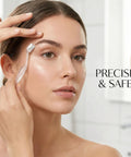 Close-up of a woman using the 3 Pack Precision Face Razor For Women With Secure Grip Bangin Sharp Stainless Micro Blades.