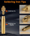 7 Heat Set Insert Tips and 1 Soldering Iron Adapter for brass heat set inserts in plastic 3D printer parts, M2-M8 sizes.