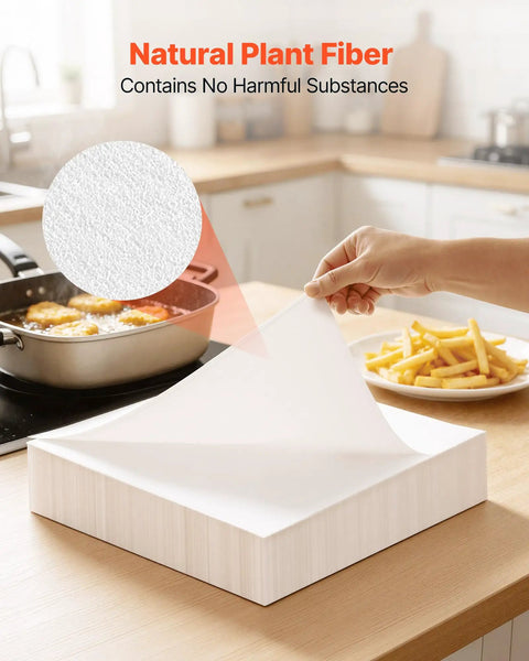 No Sweat Heavy Duty 100 Pack Deep Fryer Filter Papers For Commercial Kitchens 15 By 13 Inch disposable filters in natural plant fiber.