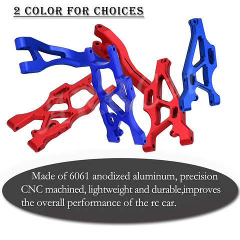 Front And Rear Suspension A Arms For One Seventh Mojave 6S BLX Aluminum Lower And Upper Swing Arm Set Red and Blue Options