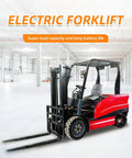 Heavy Duty Electric Forklift Truck Featuring Punchy Motors And Rock Solid Tires Streamlined For Zero Sweat Warehouse Maneuvering And Heavy Lift Operations That Keep Your Daily Shipping Hustle Flawless, with a red and black design.