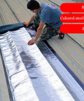 Man applying Heavy Duty Self Adhesive Roofing Felt And Heat Reflective Aluminum Foil Tape for roof repair.