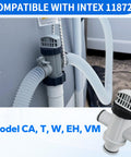 Dual Split Hose Plunger Valve For Intex Above Ground Pools And Pumps Replacement Pool Part Attachment installed on pool