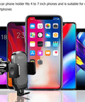 Zero Shake Car Phone Holder With Metal Hook Clip And Air Vent Cell Phone Mount For Hands Free Cruising Auto Windshield Dashboard Universal Smartphone Mount showing different smartphones.