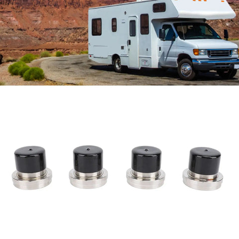 4 Piece Boat Trailer Bearing Protector Caps Stainless Steel Wheel Bearing Covers With Dust Caps 2.717 Inch Enhanced Fit