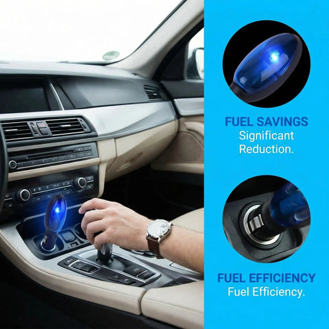 Person installing Upgraded Gas Saver And MPG Booster With Real Time Fuel Sync For Cars And Trucks Plug In Portable Fuel Shark