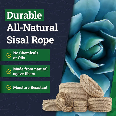 Dope Twisted Sisal Rope For All Around Use Natural Twine For Crafts DIY Gardening And Decor Durable Thick Rope In Various Lengths