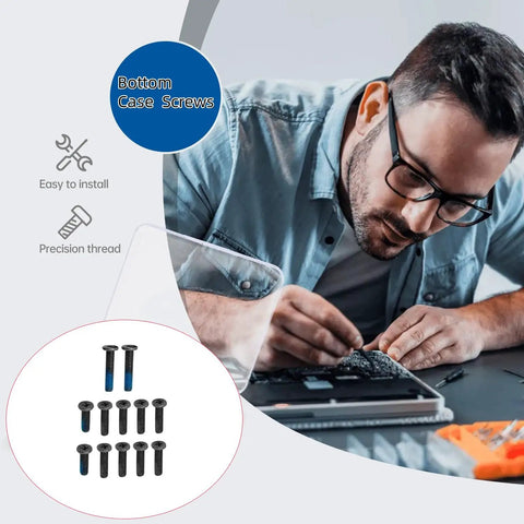 Heavy Duty Premium Slick Black Laptop Bottom Case Screws Replacement Bundle Built For Asus Tuf Gaming Fa617 Fa607 And F16 Fx607 Models, precision-thread screws.