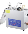 Six Point Five Liter Digital Ultrasonic Cleaner With Timer And Heater 40kHz 180W Pro Grade Cleaning System with tools inside