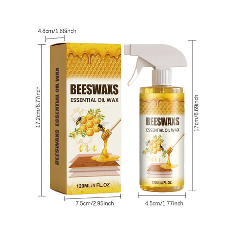 Natural Beeswax Furniture Polish Spray For Wood Tables And Cabinets Restores That Top Shelf Shine and Essential Oil Wax Packaging