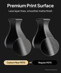 Comparison of vase prints showcasing Carbon Fiber Reinforced PETG Filament 1.75mm 1kg Spool For FDM 3D Printers vs Regular PETG.