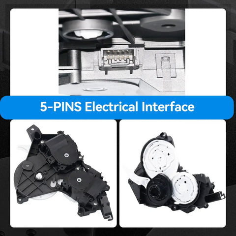 Factory Spec Blend Door Actuator Heater Damper Servo Assembly Drops Right Into 2007 To 2021 Toyota Tundra Dashboard showcasing 5-PINS electrical interface.