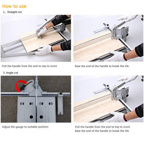 Instructional use of Heavy Duty Manual Tile Cutter 630mm 25 Inch For Wall And Floor Ceramic Porcelain Tiles Cutting Tool