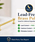 3-Inch Hole Center Unlacquered Brass Cabinet Pulls 5-Pack Solid Brass Drawer Handles For Kitchen And Home Cabinet Hardware