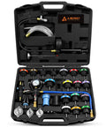 ADAFIRST 28-piece automotive radiator pressure tester and coolant vacuum refill tool kit in black case