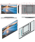Smooth Operator Commercial Digital Signage Display With Killer 2000 Nits Brightness For Crisp Visuals And No Fuss Installation In Bustling Retail Outlets dimensions and views