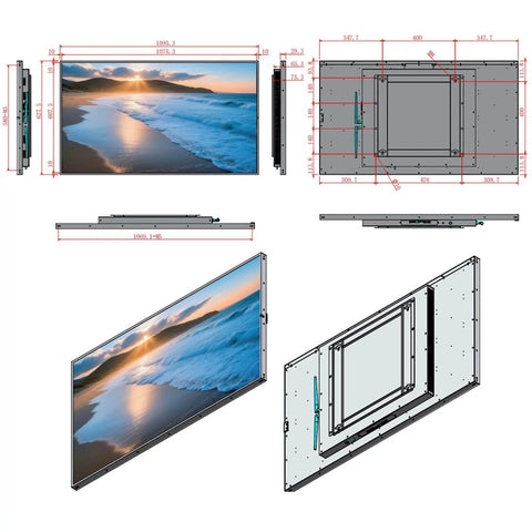 Smooth Operator Commercial Digital Signage Display With Killer 2000 Nits Brightness For Crisp Visuals And No Fuss Installation In Bustling Retail Outlets dimensions and views