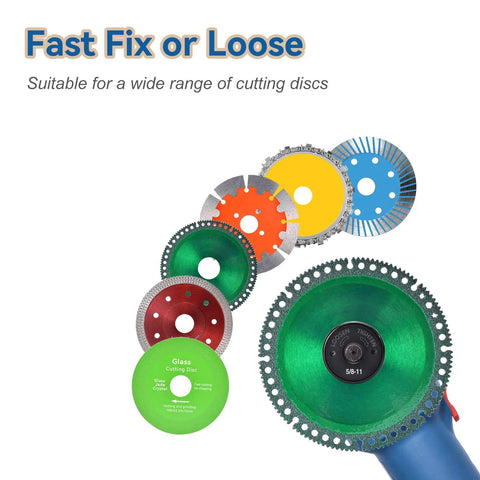 No Fuss Quick Swap Angle Grinder Flange Nut With 5 8 11 Threads Fits 4 5 And 5 Inch Grinders No Wrench Needed Slam Tight Grip Heavy Duty Steel Lock with cutting discs