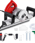 Professional Grade Electric Tile Chamfering Machine With Integrated Water Cooling System For Knockout Forty Three Degree Ceramic Bevel Cuts And Effortless Precision with accessories on workbench.
