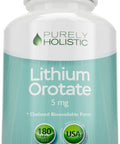 Lithium Orotate 5mg Capsules 180 Count Vegetarian Mood Support Memory Behavior Wellness Boost 50 Percent More Value Made In USA Supports Healthy Mood Balance Memory And Focus bottle