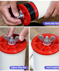 2 Inch Mechanical Test Plug For Pressure Testing And Temporary Sealing End Of Pipe Gripper Kit 2 Pack installed in white pipe