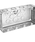 Four Gang Metal Electrical Box Two And One Eighth Inch Deep Square Junction Box For Multiple Wiring Configurations shown