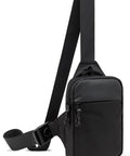 Black Mini Crossbody Sling Bag For Men And Women, Waterproof Small Grab-And-Go Shoulder Chest Bag For Travel Work And Sport with strap