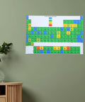 Periodic Table Poster Laminated Chemistry Chart for Classrooms and Study Spaces, Waterproof and Tear Resistant, 21x40x60cm on wall