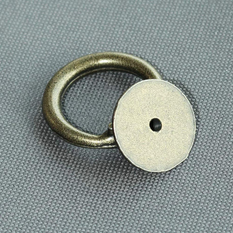 Antique Bronze Ring Drawer Pulls Handles For Cabinets And Dressers, 1.5 Inch Length Ring Knob Style, close-up of zinc alloy die cast