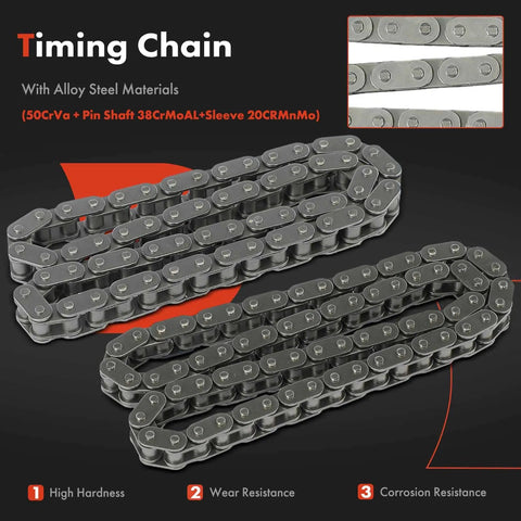 Alloy steel timing chain from 6Pcs Engine Timing Chain Kit With Sprocket And Tensioner And Guide For OHV V6 4.3L Bolt On Ready