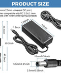 12V 4A 48W AC DC Power Supply Adapter for LED Strips and Modules, dimensions and 5.5x2.5mm output jack, safe plug in converter