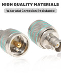 BNC Female To UHF Male PL259 RF Coaxial Adapter 2 Pack For CB Ham Radios Coax Connectors Great For Antennas WiFi Routers