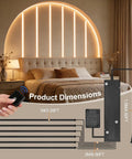 LED Recessed Lighting Kit for Slat Wall Panels, 6PCS Dimmable 3000K Warm White LED Strip Lights with Touch Switch, detail view of lights behind a bed.