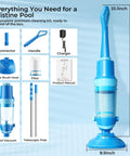 Cordless Pool Vacuum For Above Ground And Inground Pools 1427 GPH Powerful Suction with accessories and telescopic pole