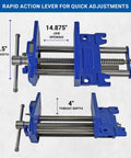 Rapid Action Woodworking Bench Vise With Quick Release Lever For Easy Adjustments, 10 Inch Jaw, Heavy Duty Cast Iron