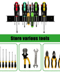 Sturdy 12.6 Inch Wall Mounted Screwdriver And Pliers Holder With 23 Slots Multi Purpose Tool Organizer For Garages Workshops