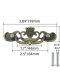 Six Pack Bail Pull Handles For Cabinets, 3.89 Inch Total Length, Zinc Alloy Drawer Pulls With 2.5 Inch Hole Spacing, shown with dimensions