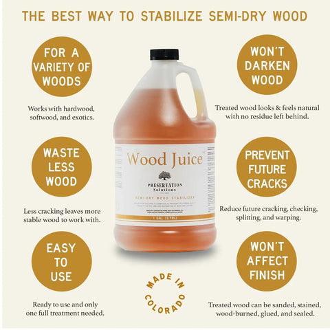 Semi-Dry Wood Stabilizer 1 Gallon For DIY Woodworkers And Carvers, Prevents Cracking And Warping, Rejuvenates Dry Wood bottle