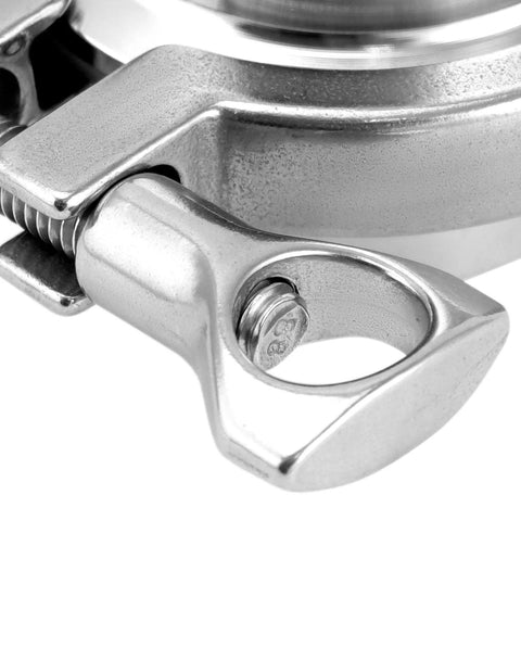 QWORK clamp fitting, 304 stainless sanitary chuck-end assembly, 2 in (51 mm) ID, ferrule and bolt