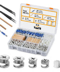Top Shelf Cam Lock Furniture Hardware Kit 380 Pieces With Zinc Cam Bolts Expansion Pins And Wood Dowels for cabinet assembly.