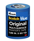 Ready Set Paint Multi Surface Painter's Tape 1.88 Inch by 60 Yards Blue 4 Roll Pack Protects Surfaces And Trim Without Damage Removes Cleanly For Indoor And Outdoor Projects That Hold Up To 14 Days
