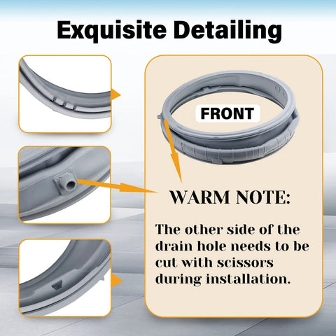 Washer Door Boot Seal Replacement For LG And Kenmore Elite Washers, MDS47123601 02 Compatible Gasket with detailing