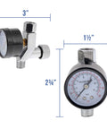 Air Adjusting Valve Regulator With Gauge For Spray Guns And Pneumatic Tools One Quarter Inch NPT with PSI measurements