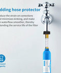 RV Inline Water Filter With Flexible Hose Protector For RVs And Marine Use 2 Pack Drinking And Washing Filter Reduces Lead Fluoride Chlorine Bad Taste And Odor connected to tap