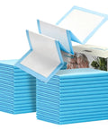 Top Shelf Super Absorbent Disposable Adult Bed Pads, Extra Large Heavy Duty Incontinence Underpads, Waterproof Chux Sheets For Elderly And Pets, Solid Protection Mattress Covers 30 Count stacked with one pad lifted.