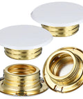 Top Shelf Four Pack Concealed Fire Sprinkler Head Cover Plates With Galvanized Ceiling Trim Rings For No Sweat Installation And Big Time Residential Or Commercial Protection - white and gold covers for sprinkler heads.