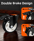 Heavy Duty Industrial Casters Set Of 4 With Locking Swivel Top Plate Wheels For Furniture And Workbench Carts, 3 Inch Diameter