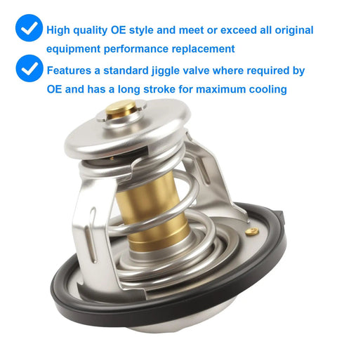Close-up of Engine Thermostat Replacement 25500 2GGA0 for Hyundai and Kia 2.4L cars showing jiggle valve and spring mechanism