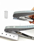 Heavy Duty One Hole Punch For Crafting And Card Making, Portable Handheld Paper Puncher with One Quarter Inch Hole Size, shown in use